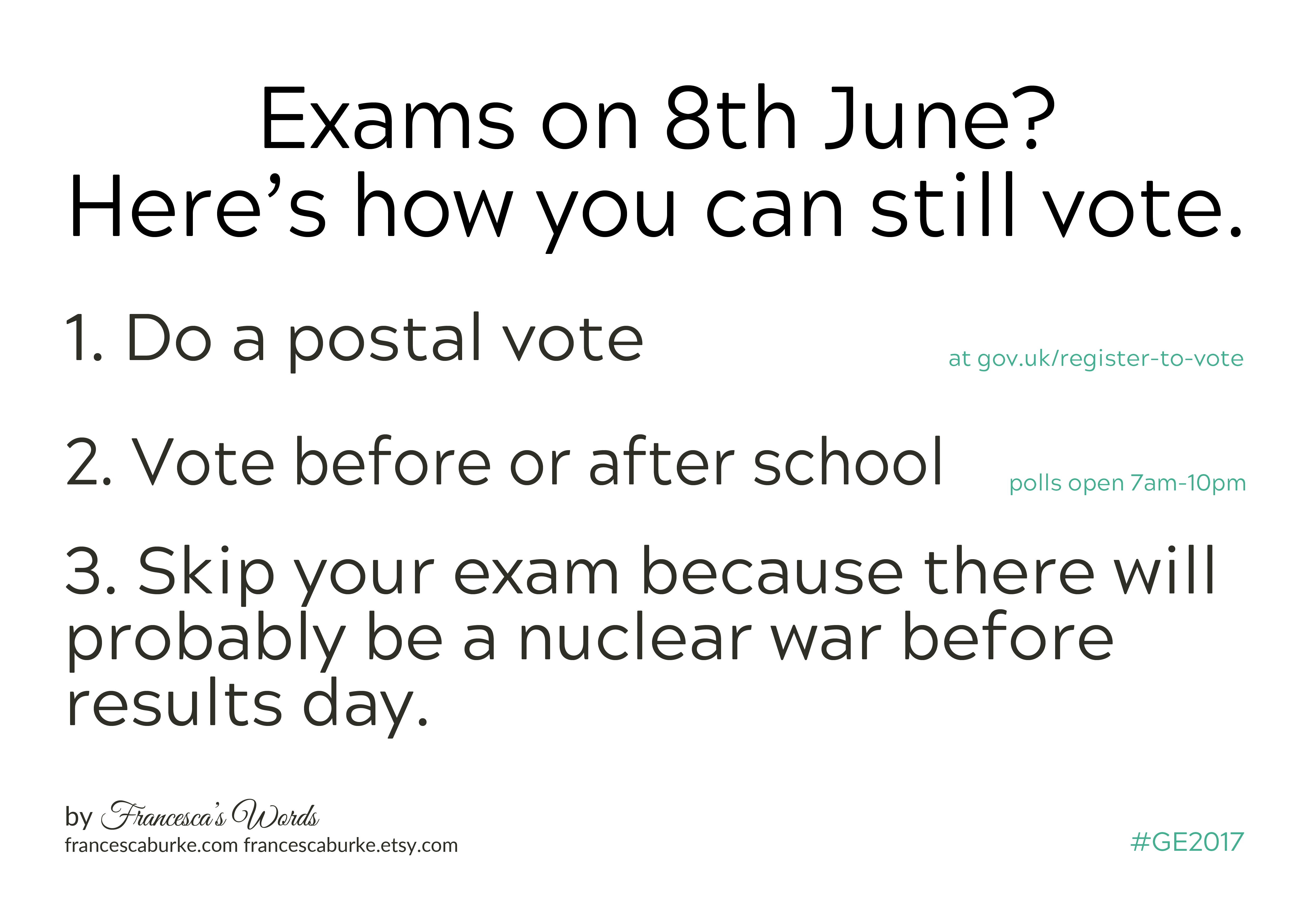 Students Guide to Voting GE2017 by Francesca Burke