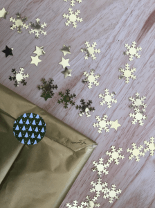 Francesca's Words gold Christmas gift wrap upgrade