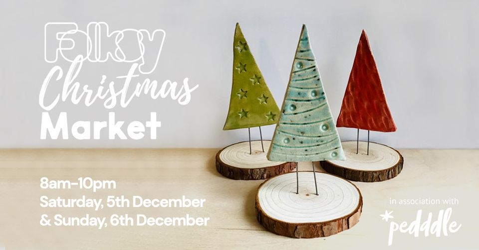 Folksy x Pedddle Online Christmas market banner, 5th and 6th December 2020