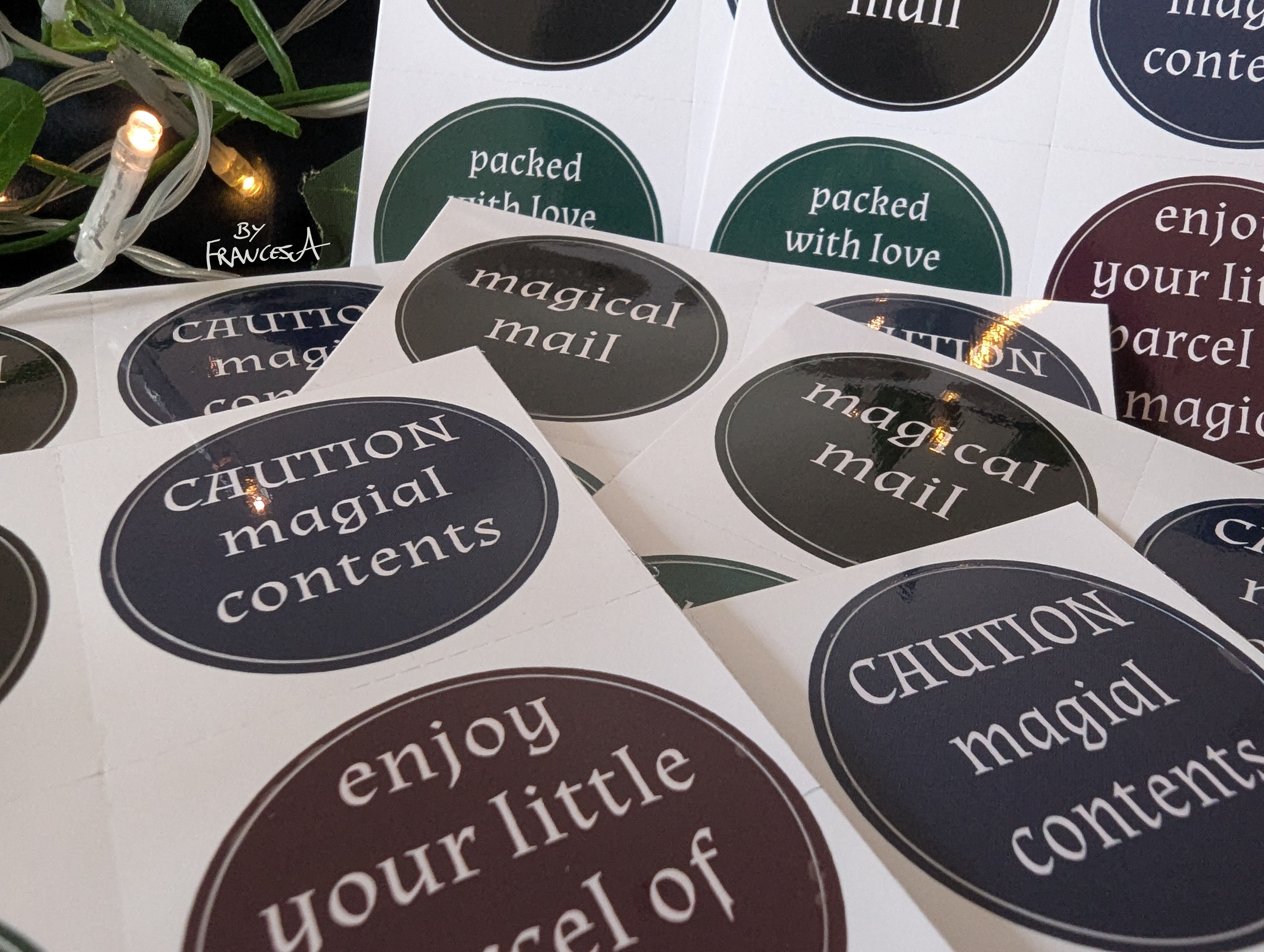 stack of stickers referencing Bezzina's Emporium